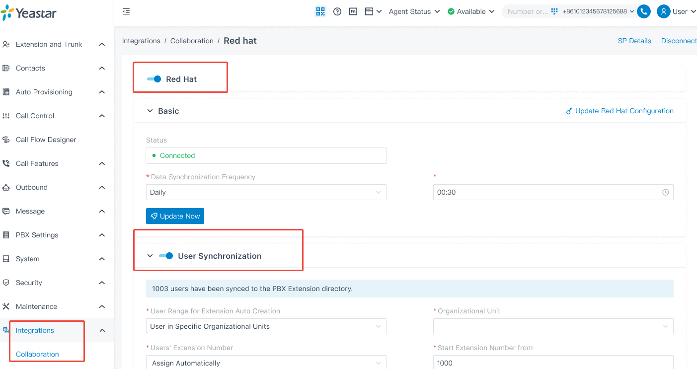 Red Hat SSO Integration with PBX
